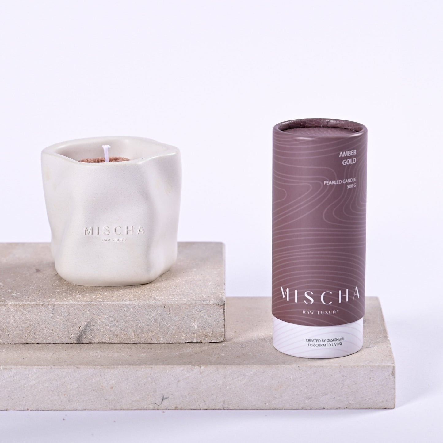 Pearled Candle & Ivory Vessel Set