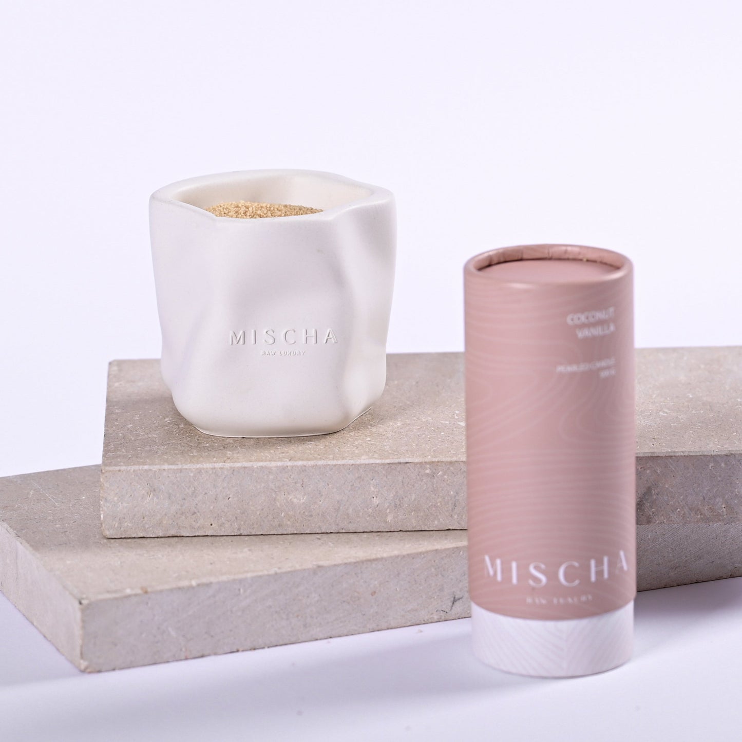 Pearled Candle & Ivory Vessel Set